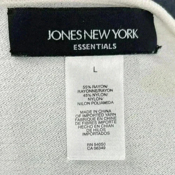 🔵 2/$15 ~ JONES NEW YORK ladies top cable knit design large white - Picture 7 of 7